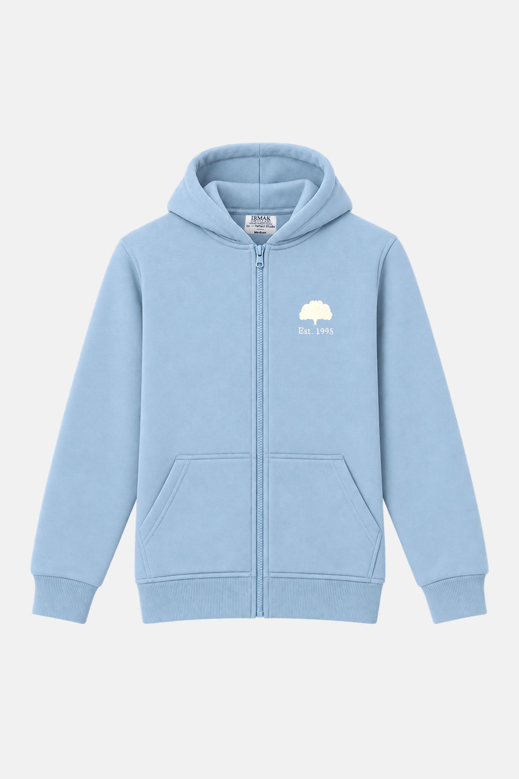 Kapüşonlu Tam Fermuarlı Soft Fleece Sweatshirt - İlkokul - Mavi